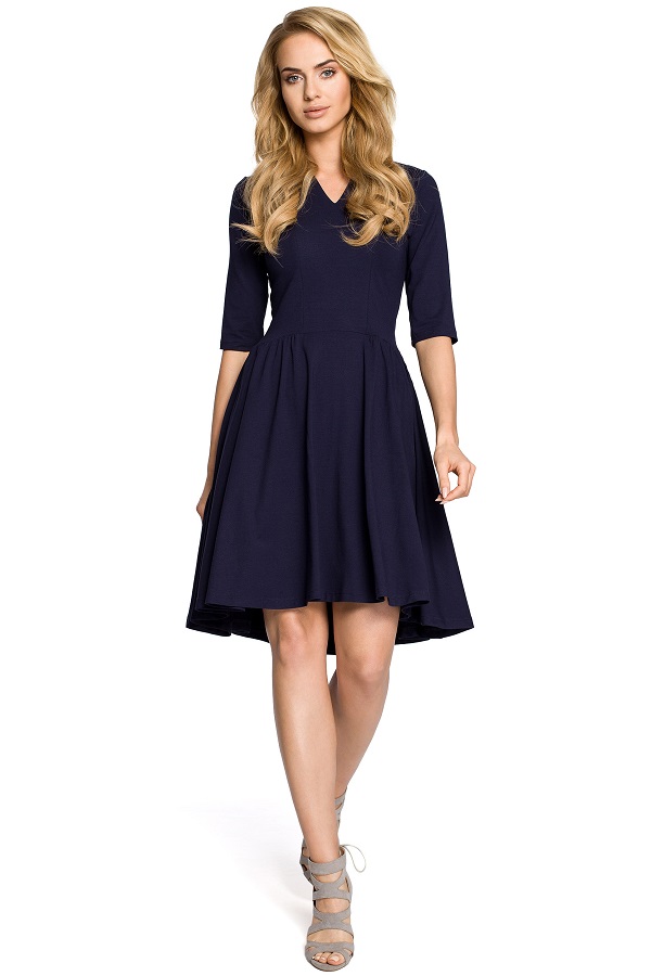 Elegancka, granatowa sukienka Gratanowa sukienka