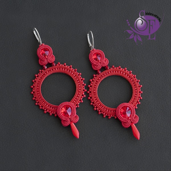 Czewone kolczyki sutasz Czerwone kolczyki