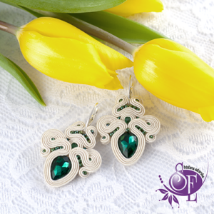 Emerald green - kolczyki ślubne